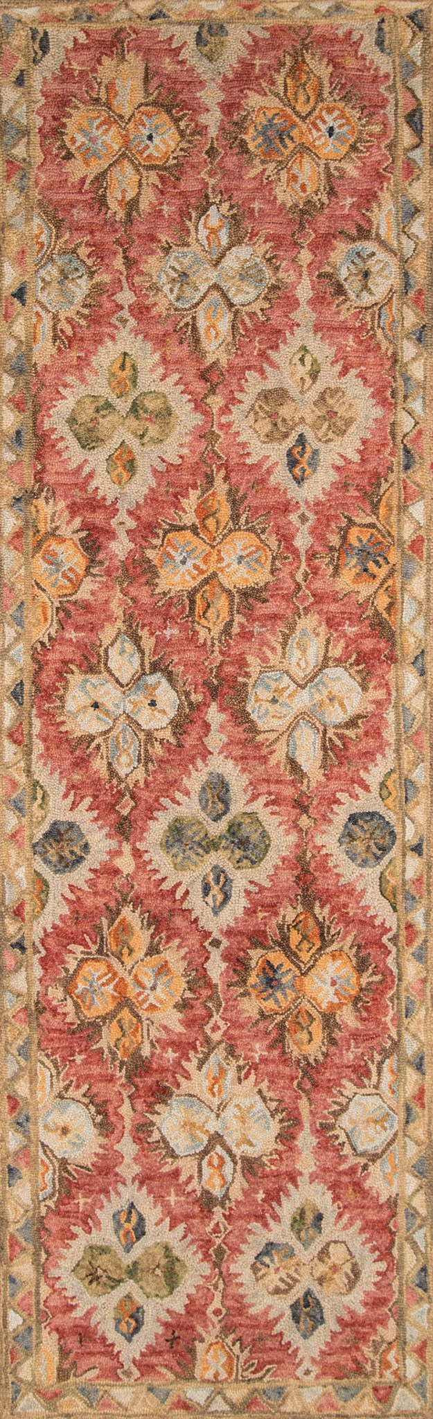 Transitional & Casual Rugs TANGIER TAN-17 Red - Burgundy & Multi Hand Hooked Rug