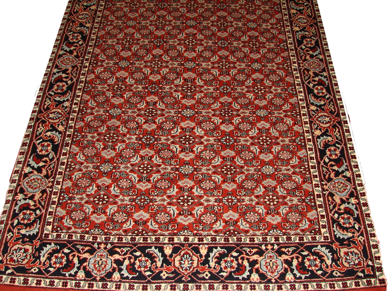 Clearance & Discount Rugs HERATI 0701 Rust - Orange & Medium Blue - Navy Hand Knotted Rug