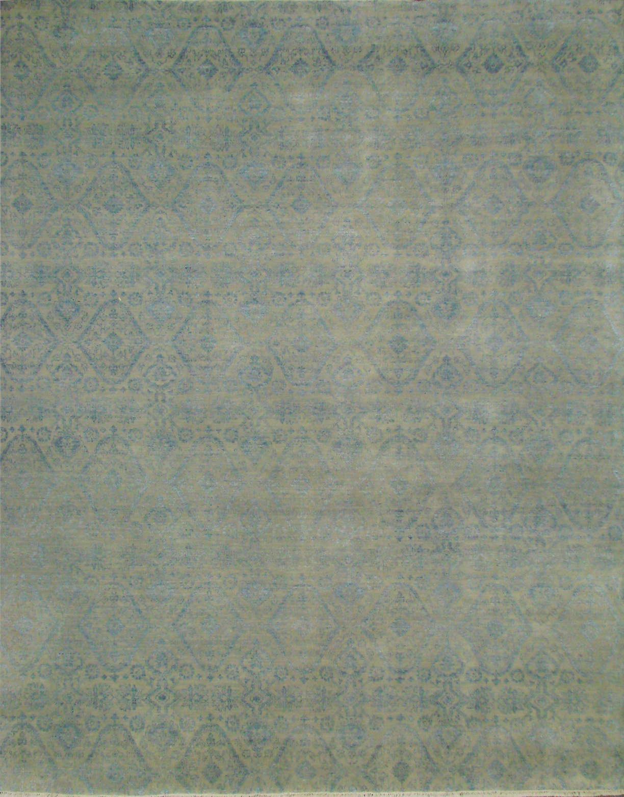 Contemporary & Transitional Rugs Sapphire 021480 Ivory - Beige & Lt. Blue - Blue Hand Knotted Rug