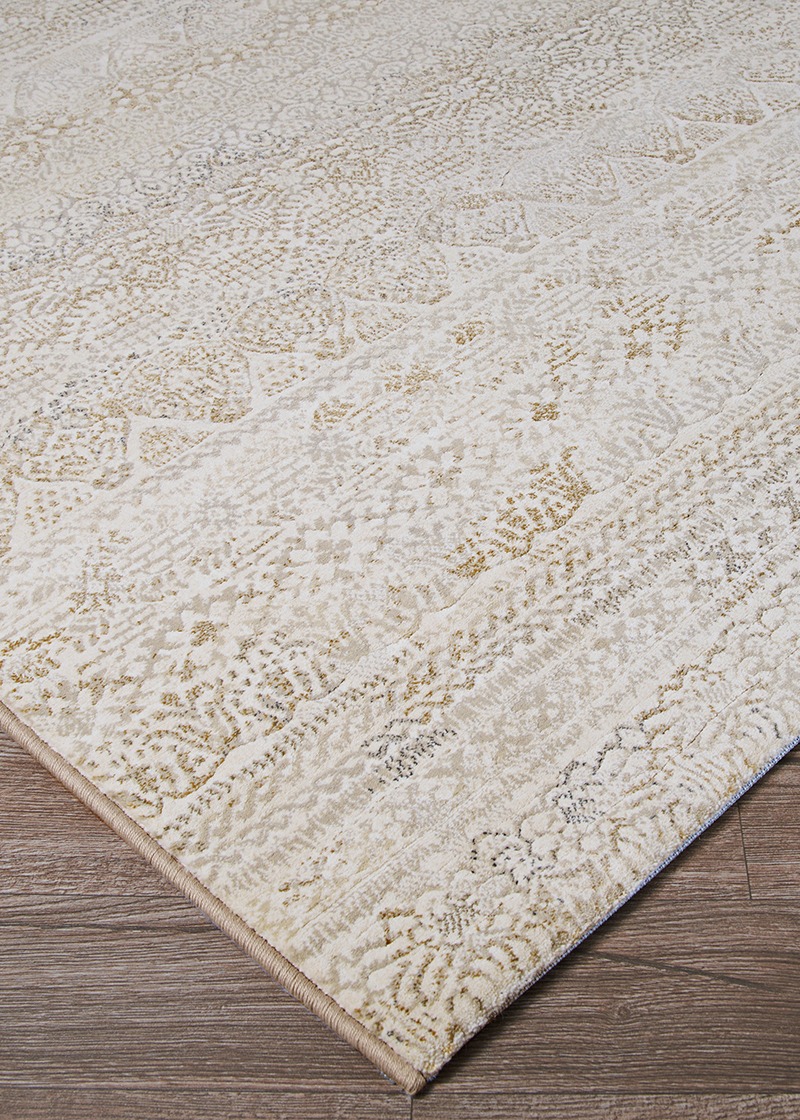 Contemporary & Transitional Rugs EASTON-CAPELLA 6822/6575 Ivory - Beige & Lt. Grey - Grey Machine Made Rug