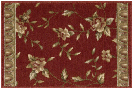 Custom & Wall to Wall Somerset Spring Blossom Red Red - Burgundy & Ivory - Beige Machine Made Rug