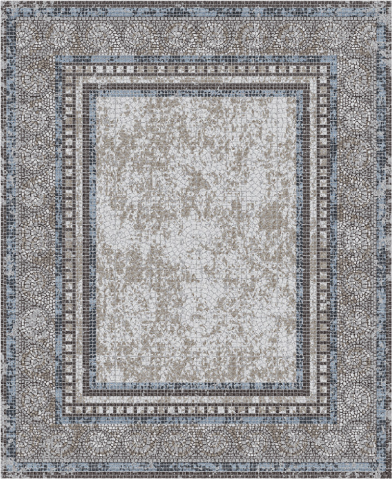 Contemporary & Transitional Rugs Mosaic 0601-4539 Ivory - Beige & Lt. Brown - Chocolate Hand Knotted Rug