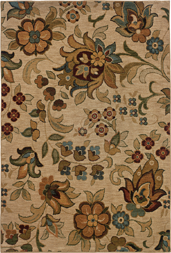 Transitional & Casual Rugs INFINITY 1105A Ivory - Beige Machine Made Rug