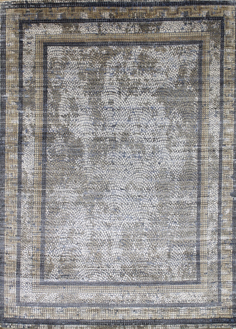 Contemporary & Transitional Rugs Mosaic 22663 Lt. Blue - Blue & Medium Blue - Navy Hand Knotted Rug