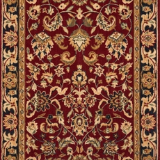 Hall & Stair Runners GRAND PARTERRE Kashan Elite PT-01 Red Red - Burgundy & Black - Charcoal Machine Made Rug