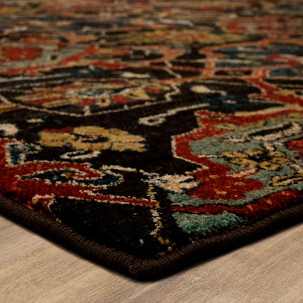 Traditional & Oriental Rugs Spice Market Glenmore Charcoal 92371/90097 Black - Charcoal & Multi Machine Made Rug