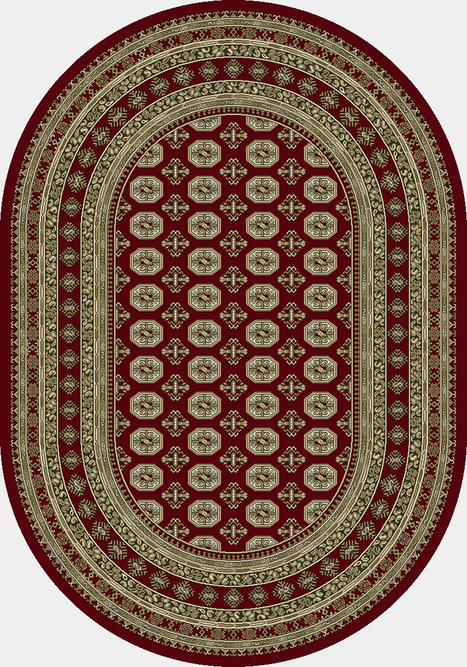 Round, Octagon & Square Rugs Ancient Garden 57102-1293 Round and Oval Red - Burgundy & Ivory - Beige Machine Made Rug