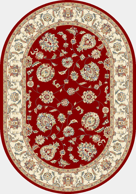 Round, Octagon & Square Rugs Ancient Garden 57365-1464 Round and Oval Red - Burgundy & Ivory - Beige Machine Made Rug
