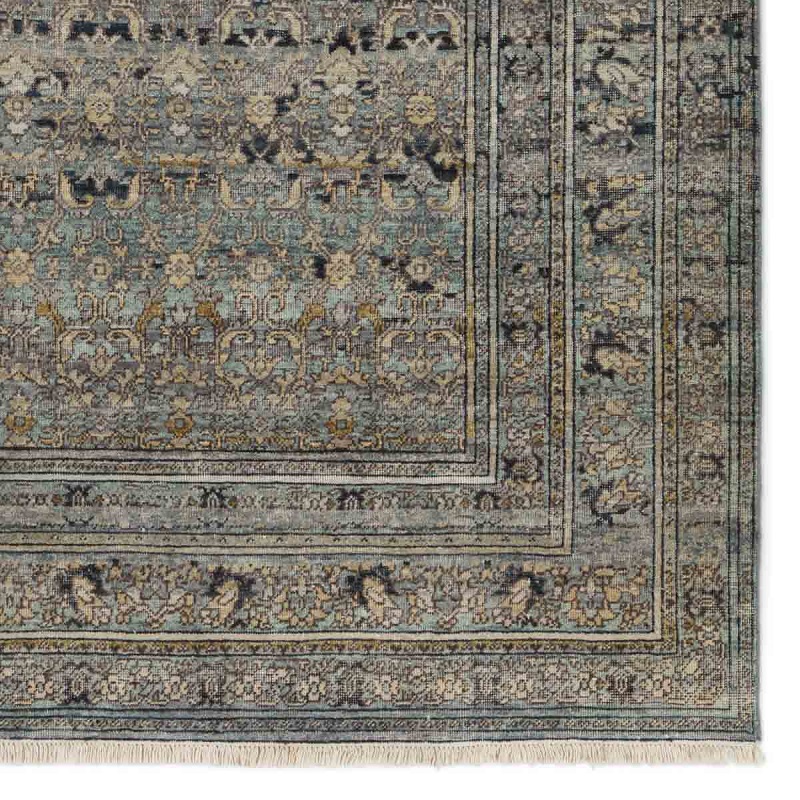 Antique Style Rugs Someplace In Time SPT17 Black - Charcoal & Medium Blue - Navy Hand Knotted Rug