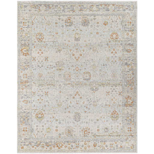 Antique Style Rugs Once Upon a Time OAT-2301 Lt. Grey - Grey & Lt. Blue - Blue Hand Crafted Rug