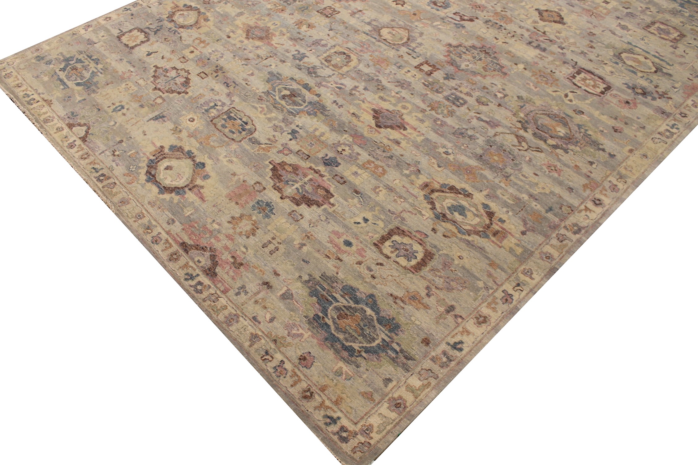 Traditional & Oriental Rugs Oxidized 027417 Lt. Grey - Grey Hand Knotted Rug