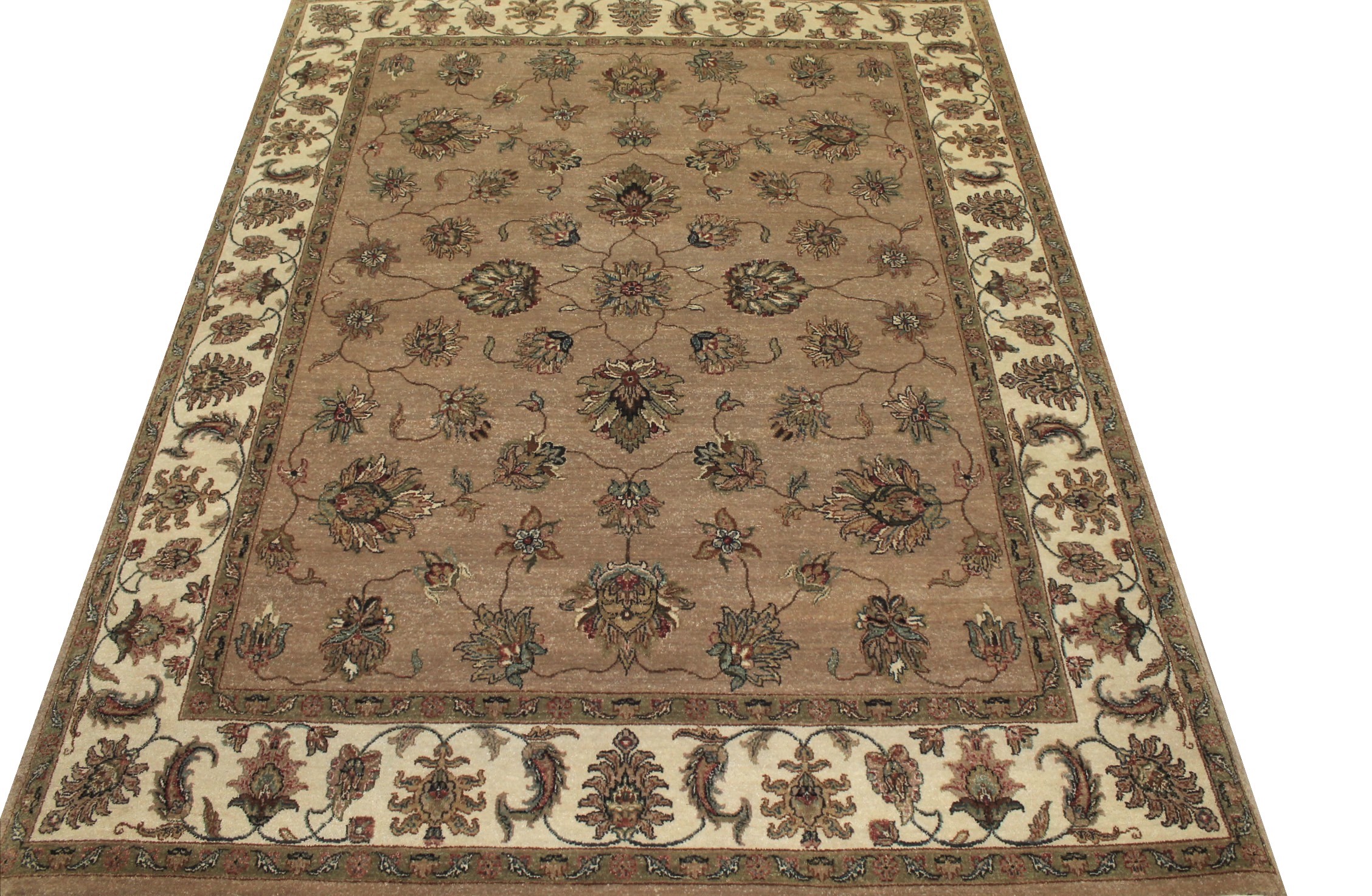 Clearance & Discount Rugs Hand Knotted Wool Rug 7998 Camel - Taupe & Ivory - Beige Hand Knotted Rug