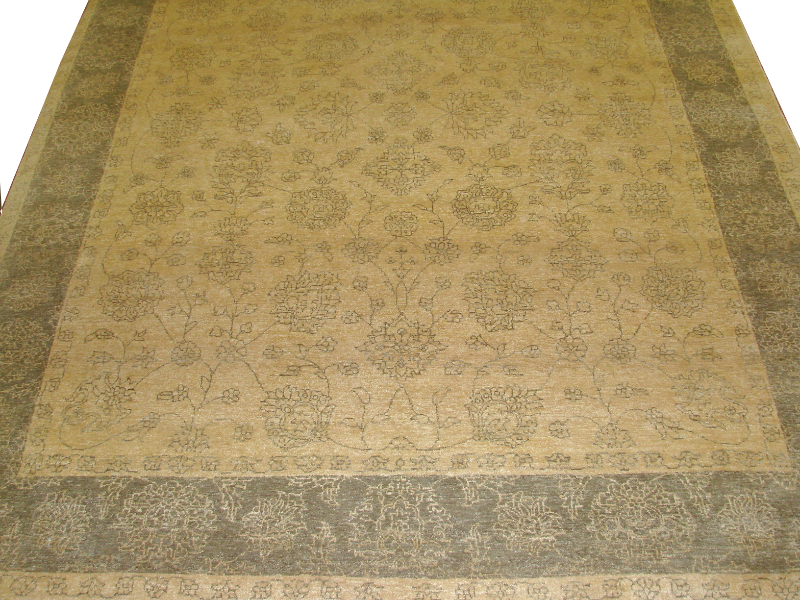 Clearance & Discount Rugs Hand Knotted Wool Rug 9540 Ivory - Beige & Lt. Grey - Grey Hand Knotted Rug