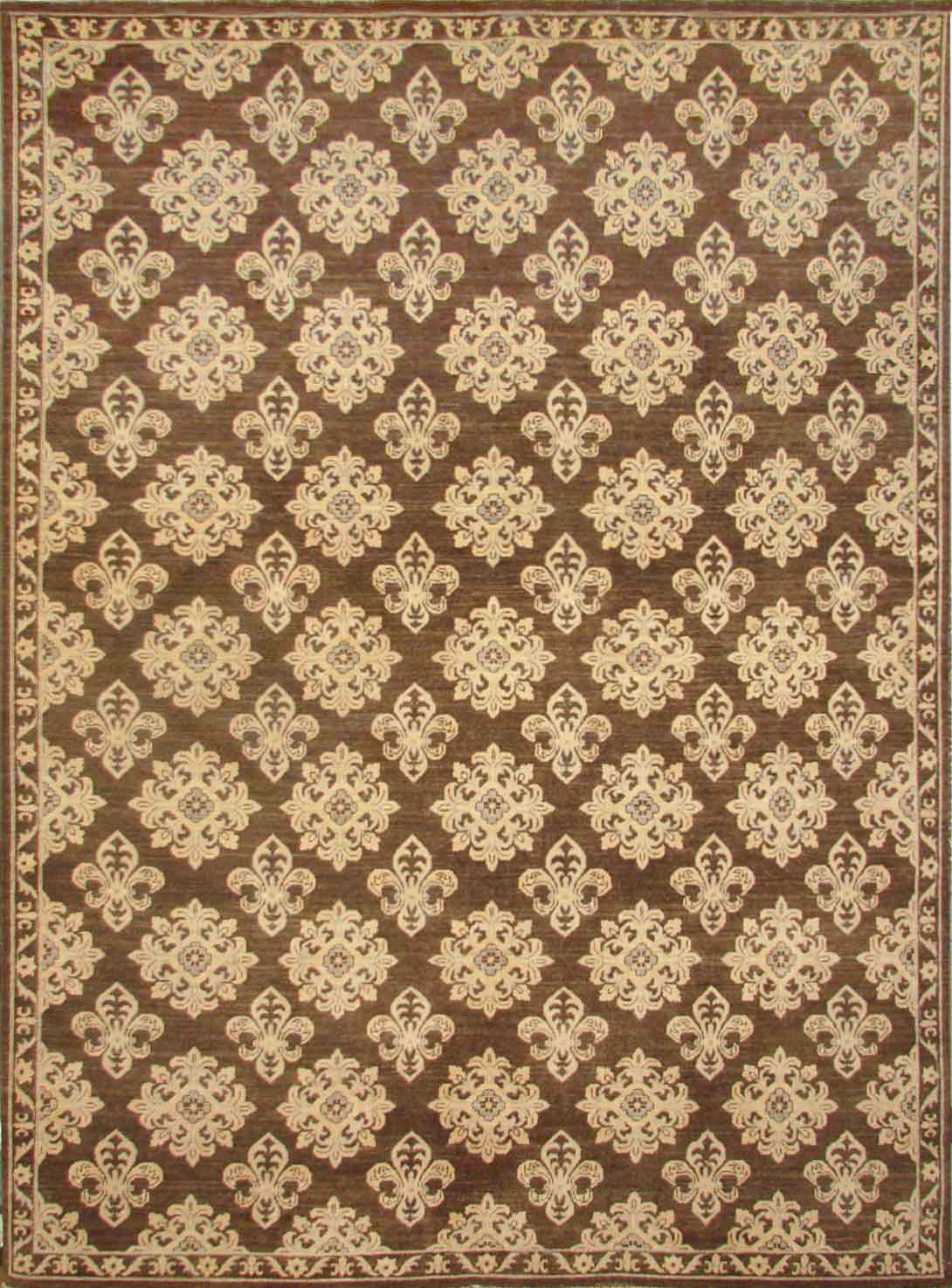 Contemporary & Transitional Rugs CHOBI 9960 Lt. Brown - Chocolate & Ivory - Beige Hand Knotted Rug