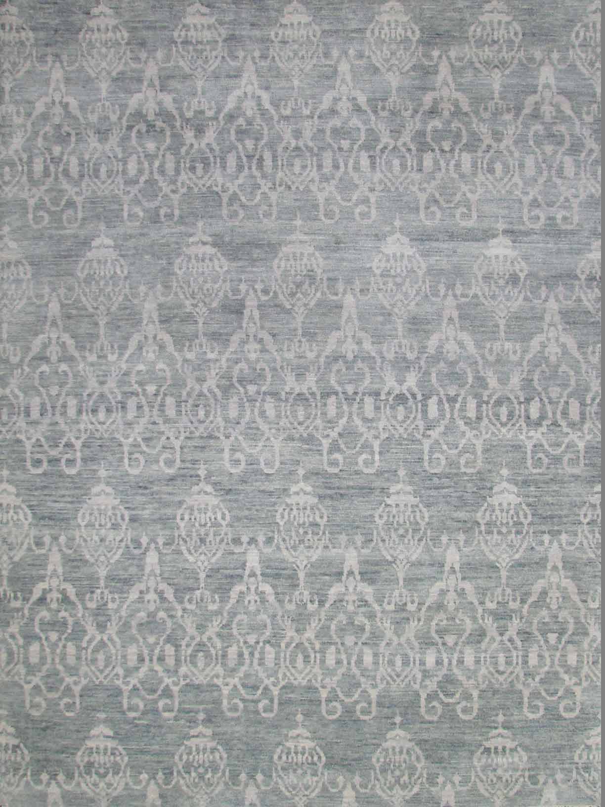 Contemporary & Transitional Rugs NAWAB 18517 Lt. Blue - Blue & Lt. Grey - Grey Hand Knotted Rug