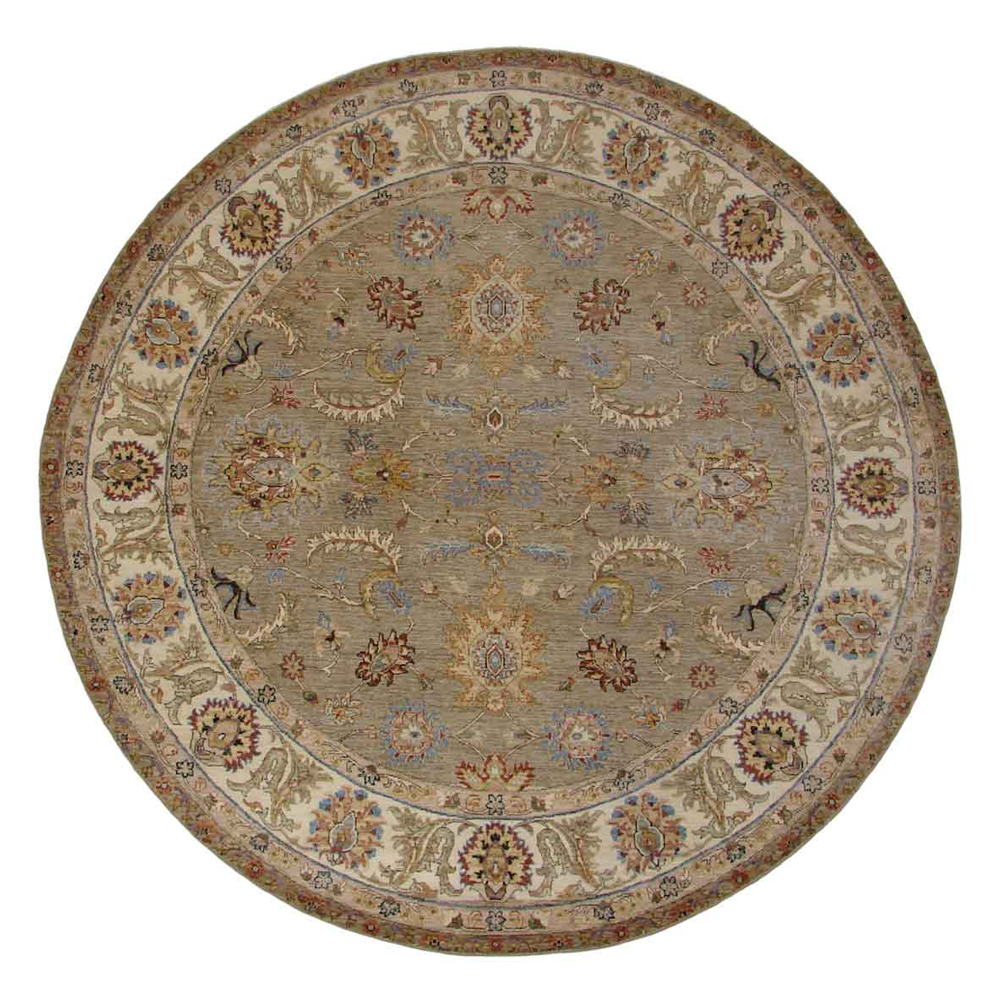 Octagon, Square & Round Rugs SULTAN 19590 Lt. Brown - Chocolate & Ivory - Beige Hand Knotted Rug