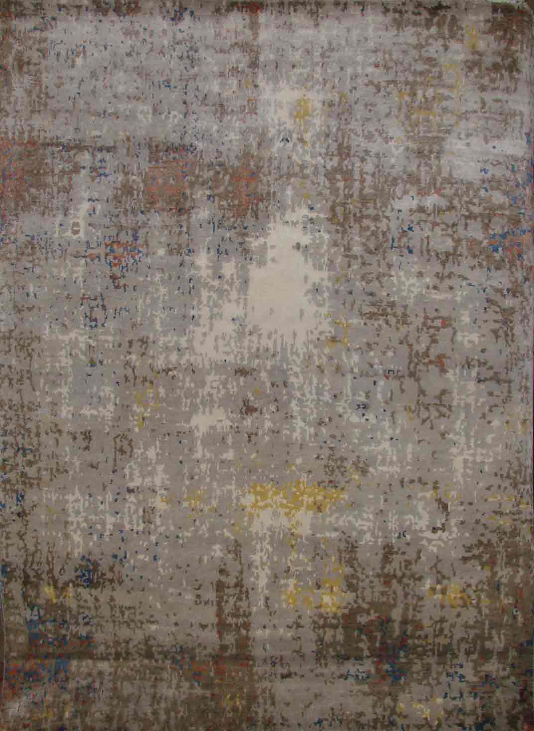 Contemporary Rugs & Transitional Rugs SPLASH 20435 Lt. Grey - Grey & Multi Hand Knotted Rug
