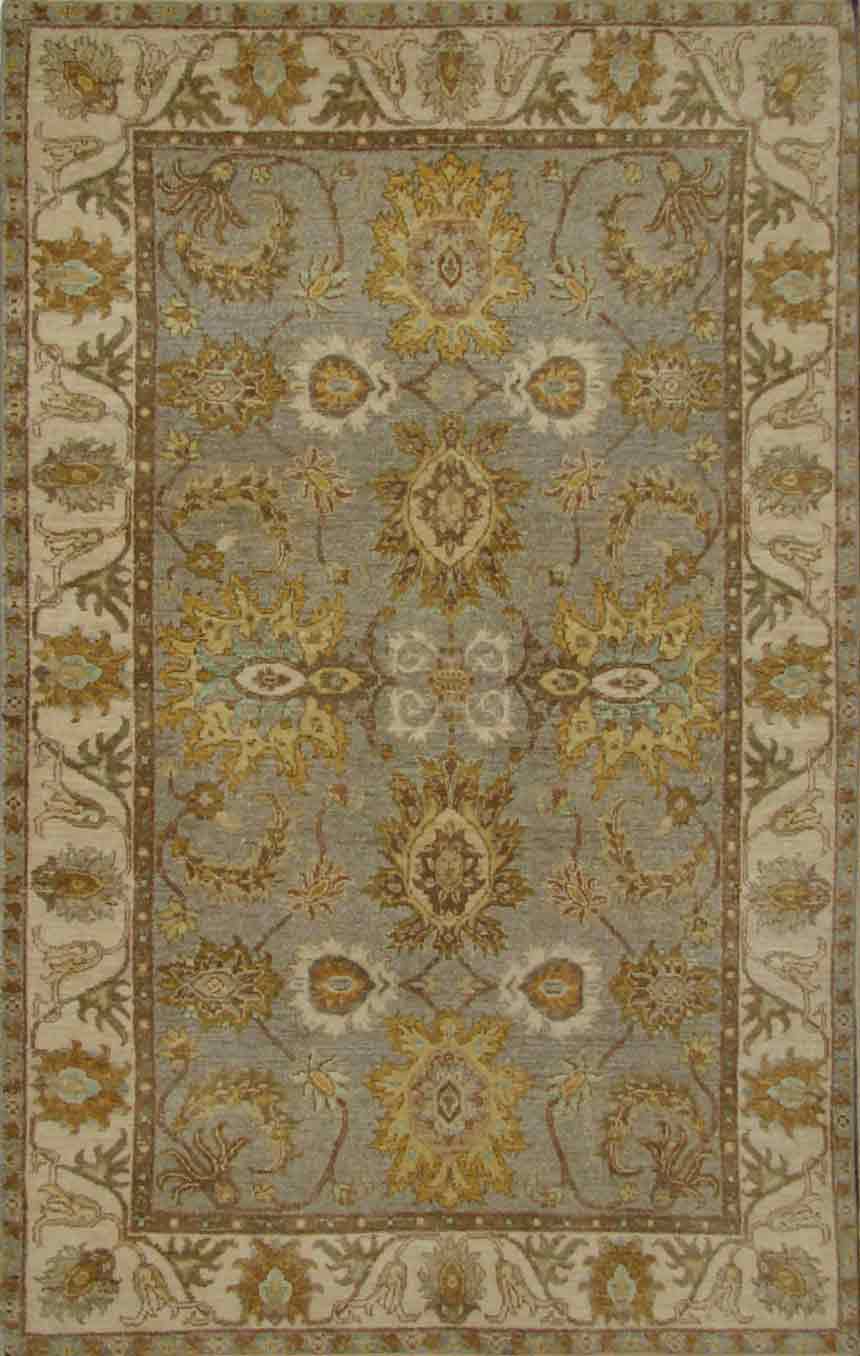 Traditional & Oriental Rugs SULTAN 20338 Lt. Grey - Grey & Ivory - Beige Hand Knotted Rug