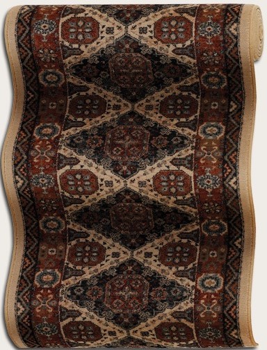 Hall & Stair Runner Rugs old world classics 0406/0002A - Crimson Ivory - Beige & Red - Burgundy Machine Made Rug