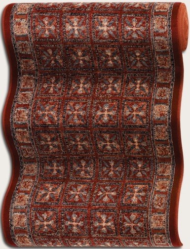 Hall & Stair Runner Rugs old world classics 0408/0001A Red - Burgundy & Ivory - Beige Machine Made Rug