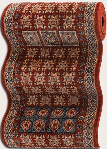 Hall & Stair Runner Rugs Timeless Treasures 4307/0300A Red - Burgundy & Multi Machine Made Rug