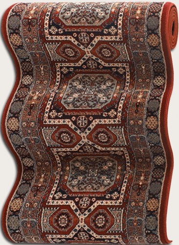 Hall & Stair Runner Rugs Timeless Treasures 4324/0300A Red - Burgundy & Multi Machine Made Rug