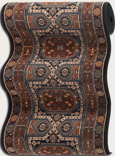 Hall & Stair Runner Rugs Timeless Treasures 4324/0500A Black - Charcoal & Multi Machine Made Rug