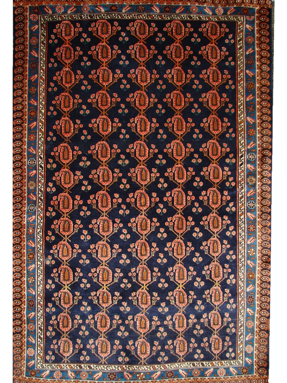 Clearance & Discount Rugs HAMADAN 0580 Medium Blue - Navy Hand Knotted Rug