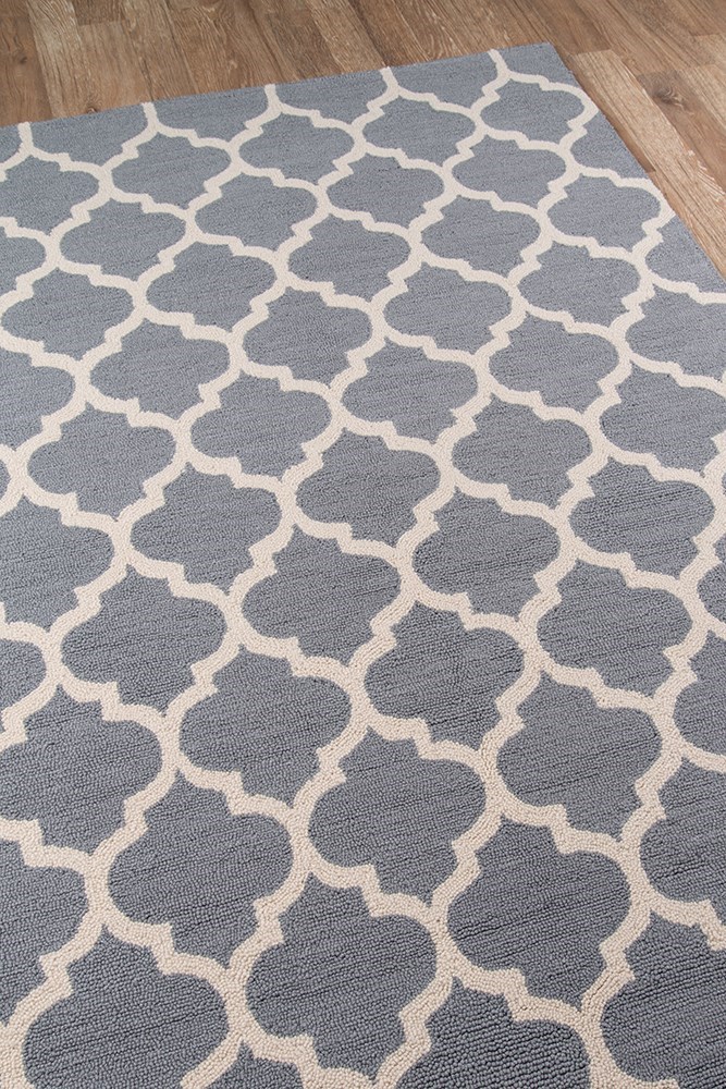 Contemporary Rugs & Transitional Rugs GEO GEO-04 Lt. Grey - Grey Hand Hooked Rug