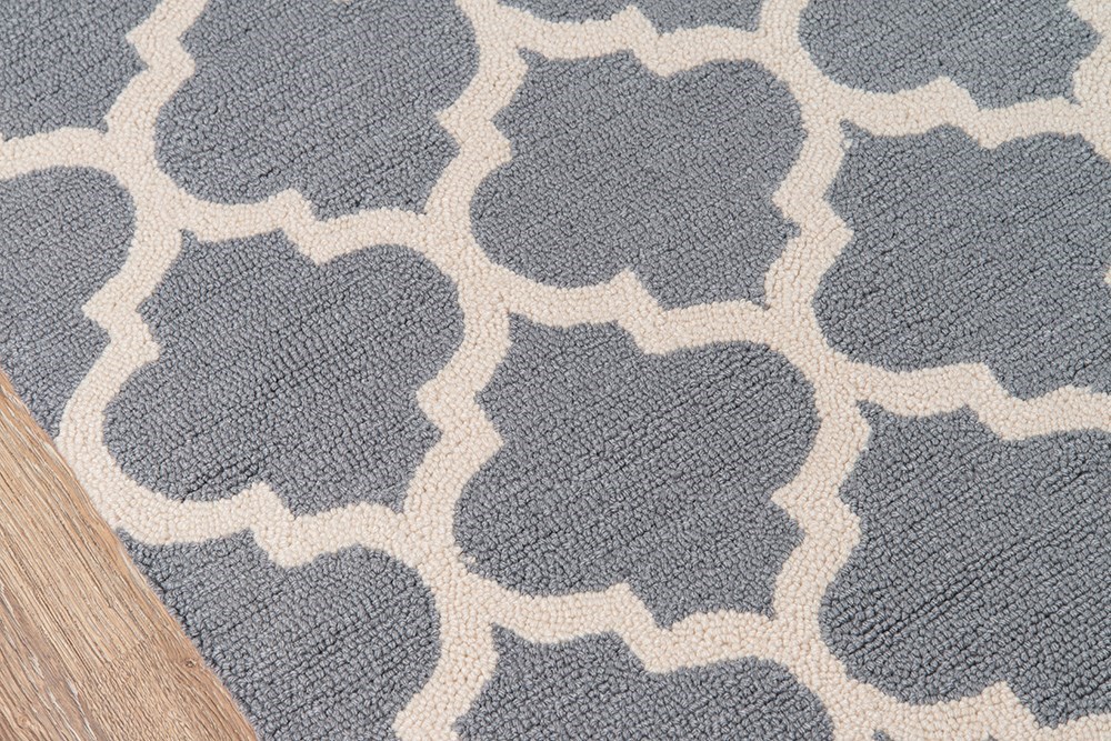 Contemporary Rugs & Transitional Rugs GEO GEO-04 Lt. Grey - Grey Hand Hooked Rug