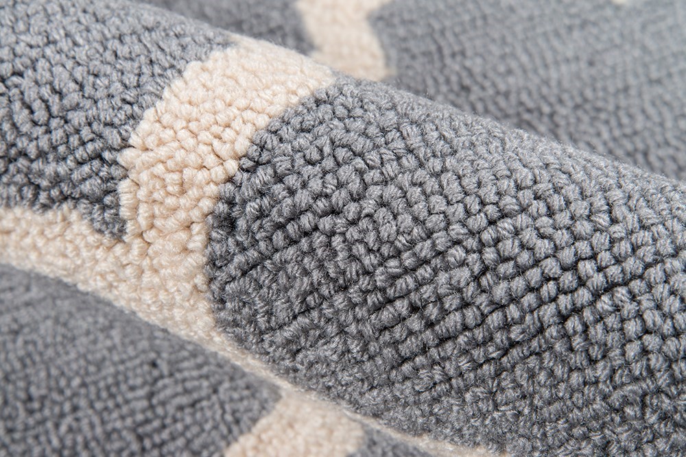 Contemporary Rugs & Transitional Rugs GEO GEO-04 Lt. Grey - Grey Hand Hooked Rug