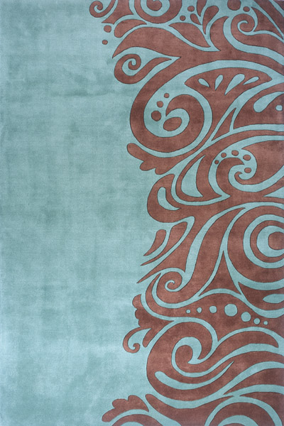 Clearance & Discount Rugs NEW WAVE NW-88 Aqua - Lt.Green & Aqua - Lt. Green Hand Tufted Rug