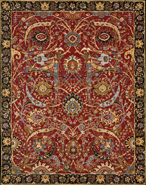 Traditional & Oriental Rugs RHAPSODY RH-15 Red - Burgundy & Black - Charcoal Machine Made Rug