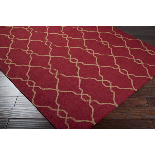 Woven Rugs FALLON FAL-1013 Red - Burgundy Flat weave Rug