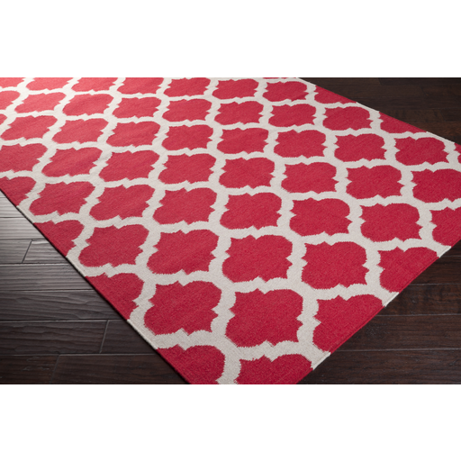 Woven Rugs FRONTIER FT-114 Red - Burgundy Flat weave Rug