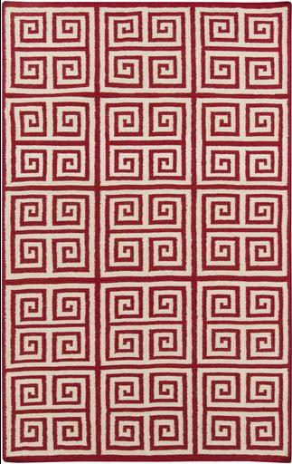 Clearance & Discount Rugs FRONTIER FT-418 Red - Burgundy Flat weave Rug