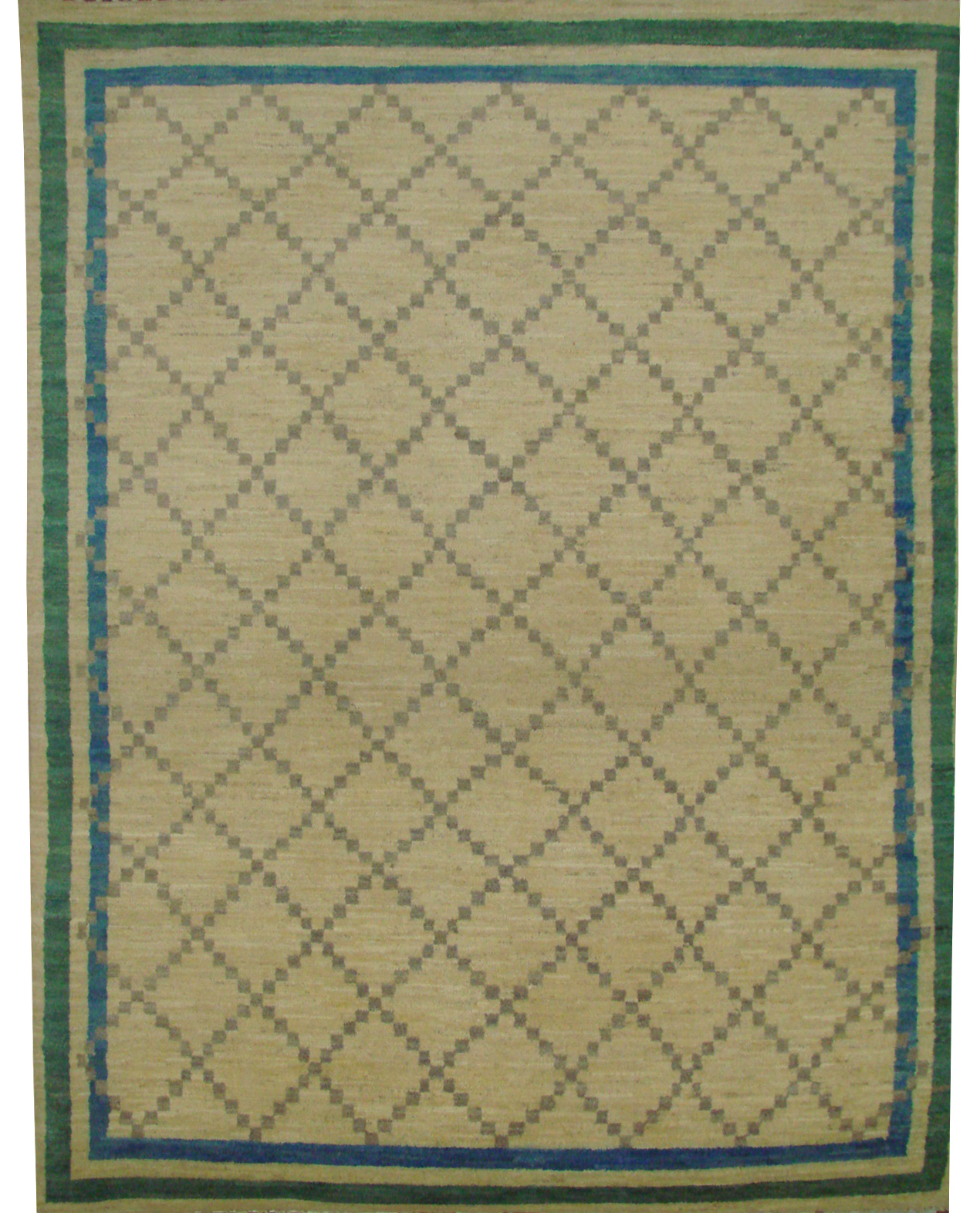 Contemporary & Modern Rugs Moroccan 021495 Ivory - Beige Hand Knotted Rug