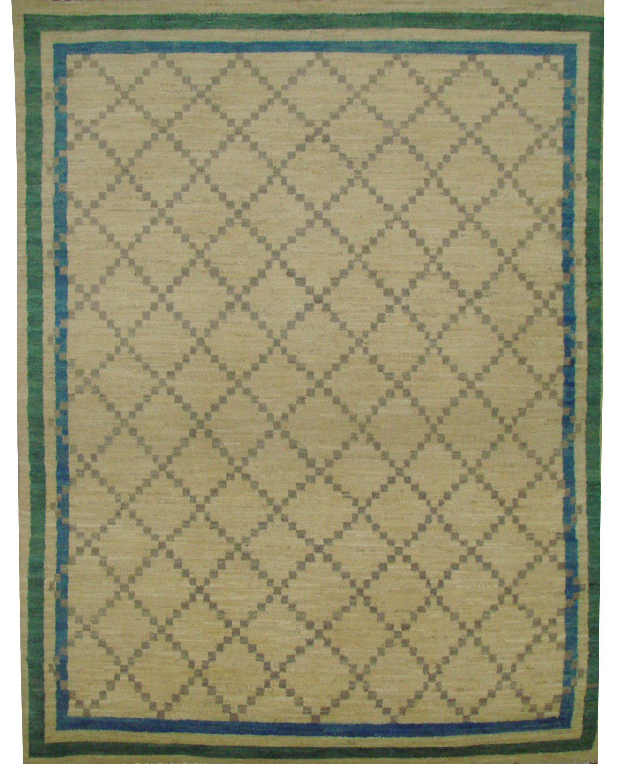 Contemporary Rugs & Transitional Rugs Moroccan 021495 Ivory - Beige Hand Knotted Rug
