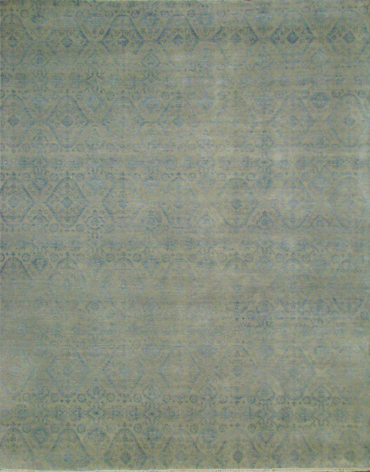 Contemporary Rugs & Transitional Rugs Sapphire 021480 Ivory - Beige & Lt. Blue - Blue Hand Knotted Rug