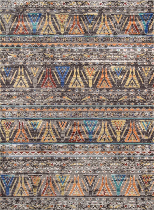 Transitional & Casual Rugs CYPRESS CYP-06 Lt. Grey - Grey & Multi Machine Made Rug