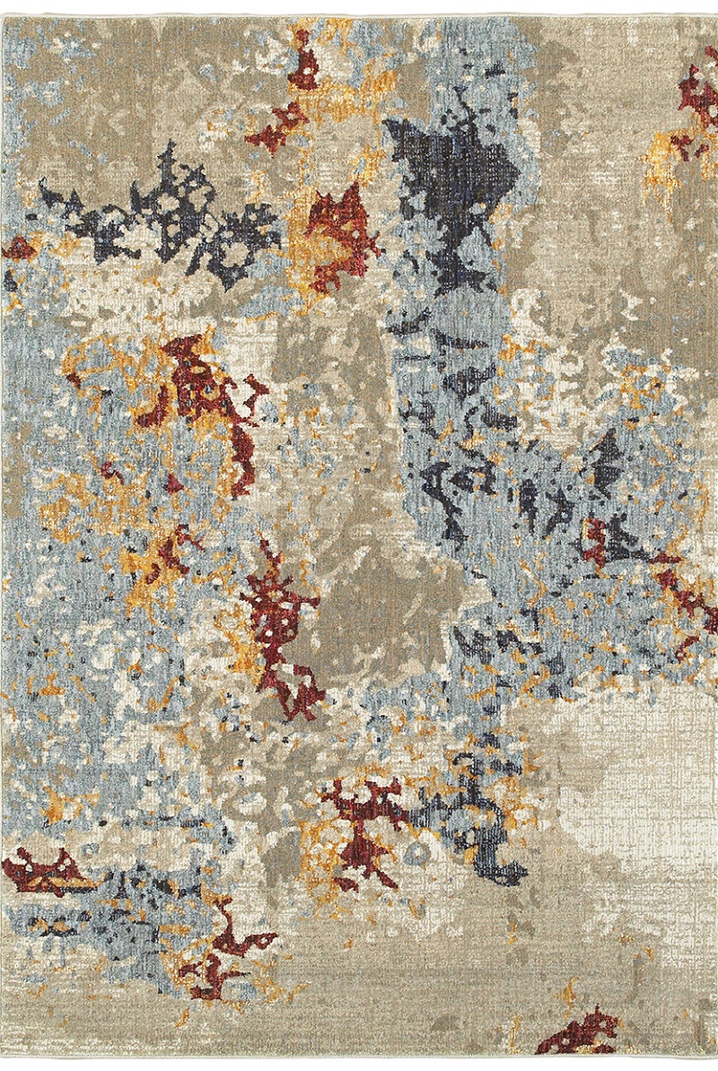 Contemporary Rugs & Transitional Rugs EVOLUTION 8043K Lt. Grey - Grey & Multi Machine Made Rug