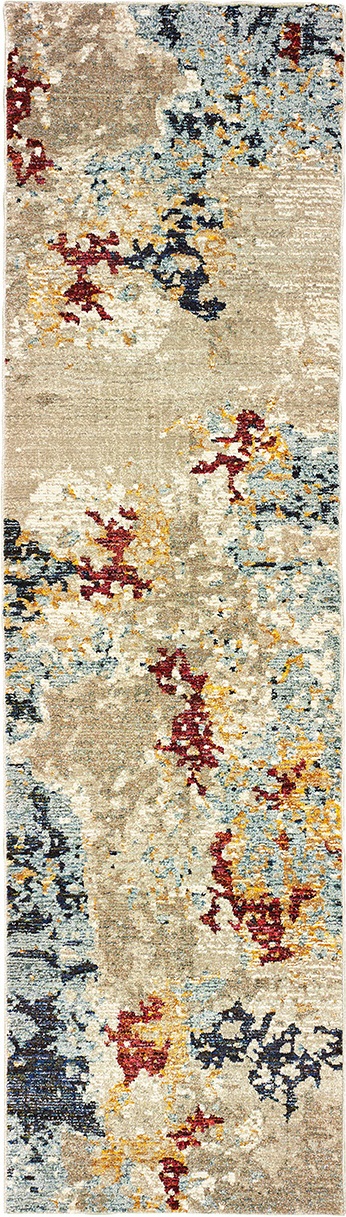 Contemporary Rugs & Transitional Rugs EVOLUTION 8043K Lt. Grey - Grey & Multi Machine Made Rug