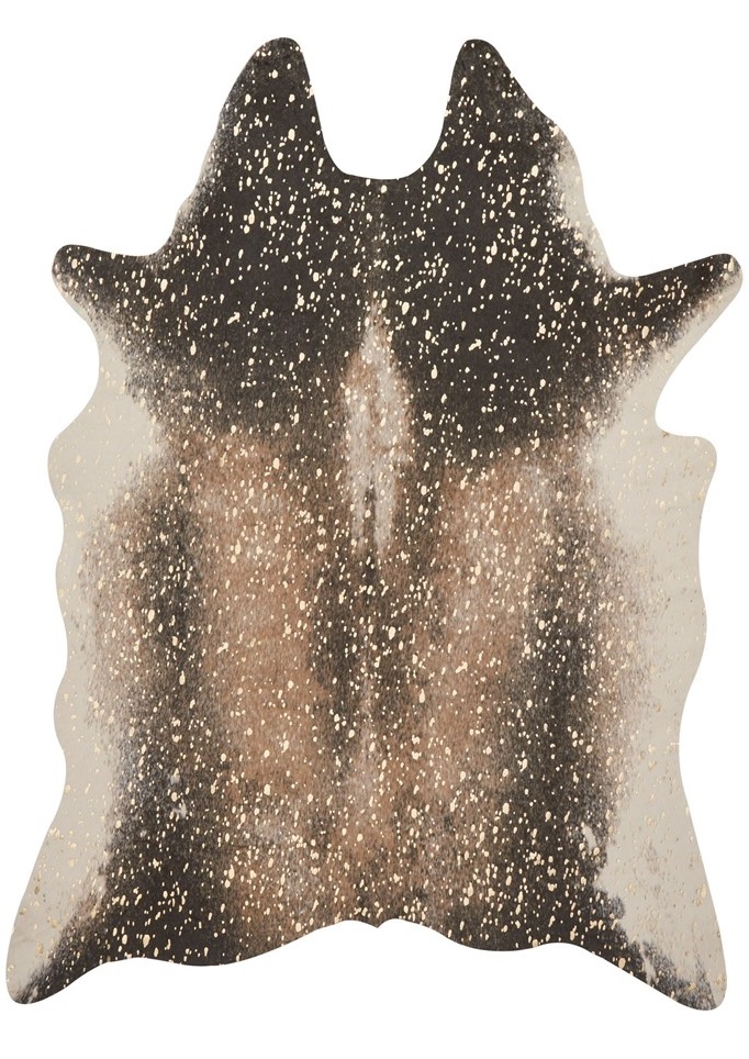 Animal Print Rugs & Cow Hides BRYCE BZ-04 Lt. Brown - Chocolate & Lt. Gold - Gold Machine Made Rug