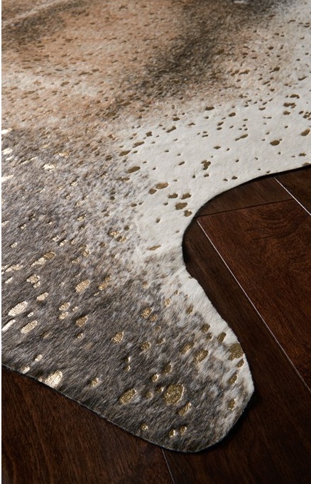 Animal Print Rugs & Cow Hides BRYCE BZ-04 Lt. Brown - Chocolate & Lt. Gold - Gold Machine Made Rug