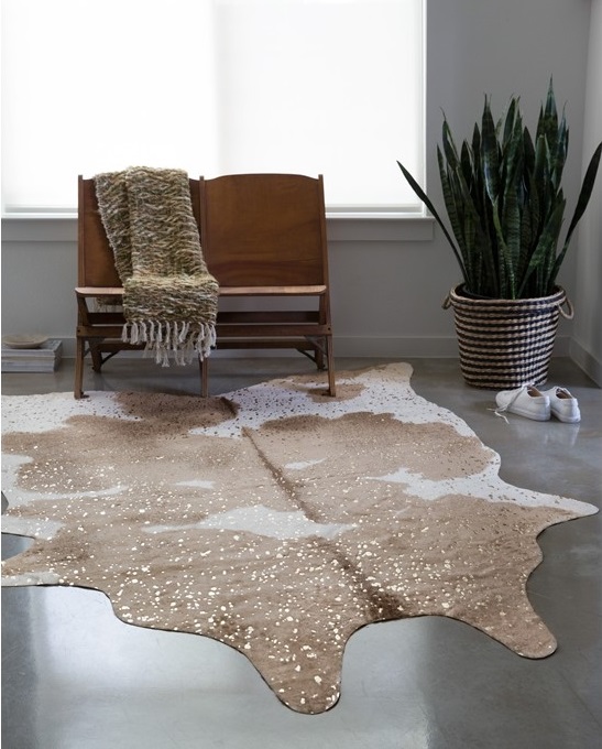 Animal Print Rugs & Cow Hides BRYCE BZ-06 Lt. Brown - Chocolate & Camel - Taupe Machine Made Rug