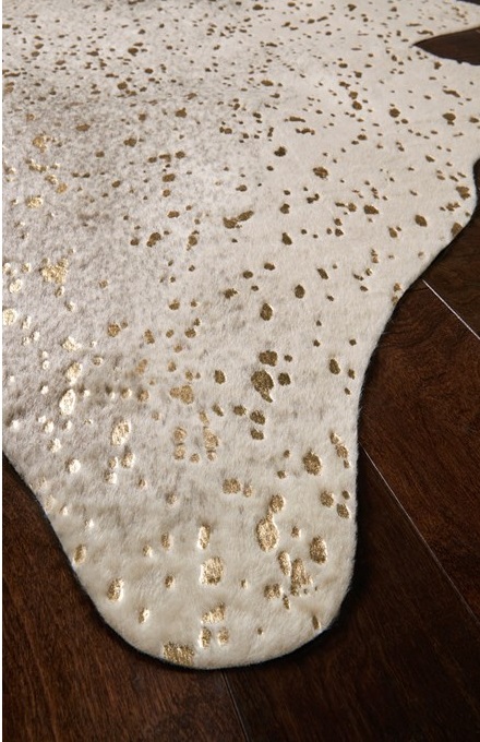 Animal Print Rugs & Cow Hides BRYCE BZ-07 Lt. Grey - Grey & Lt. Gold - Gold Machine Made Rug