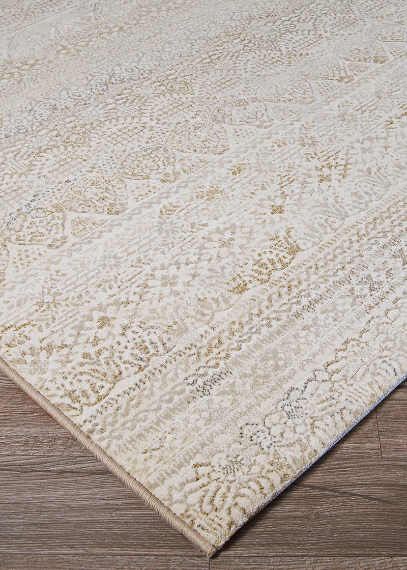 Contemporary Rugs & Transitional Rugs EASTON-CAPELLA 6822/6575 Ivory - Beige & Lt. Grey - Grey Machine Made Rug