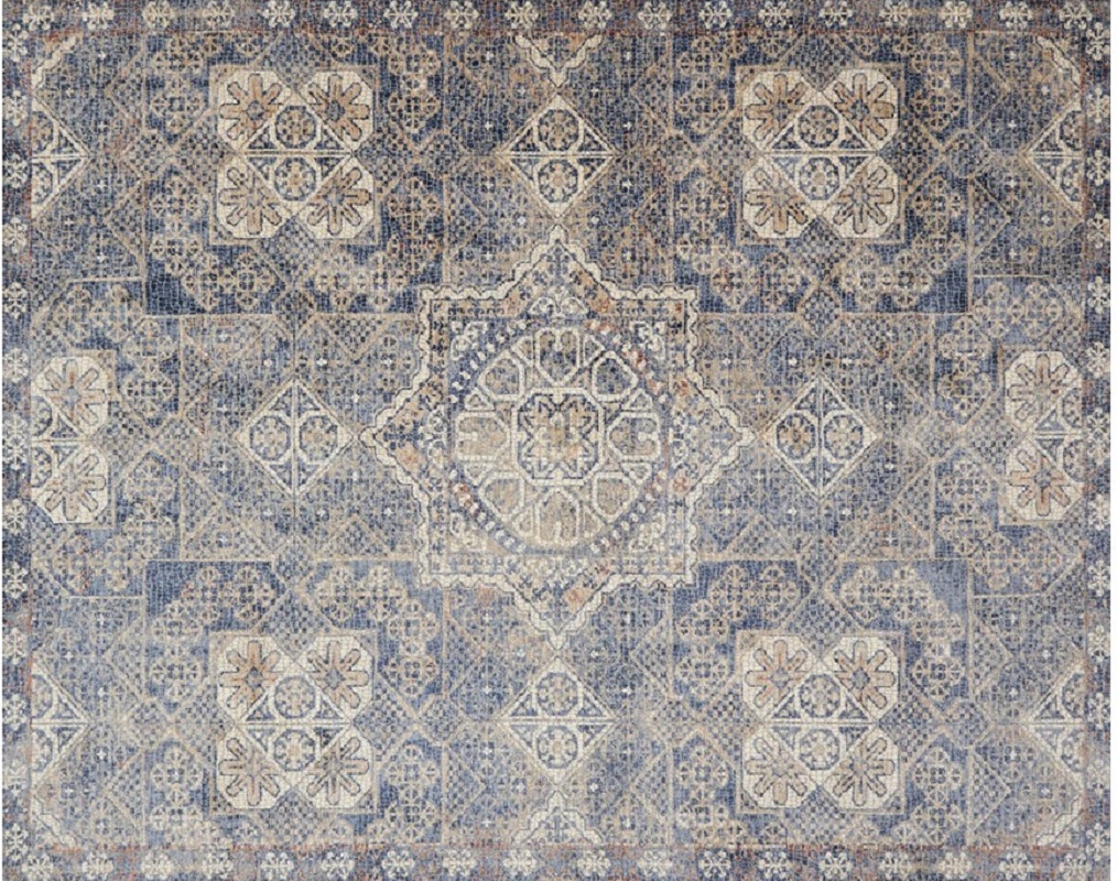 Transitional & Casual Rugs PORCIA PB-02 Medium Blue - Navy Machine Made Rug