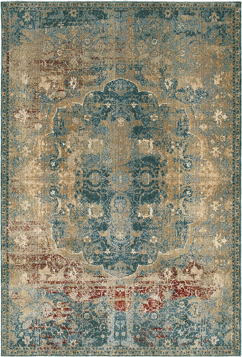 Traditional & Oriental Rugs EMPIRE 4449H Medium Blue - Navy & Multi Machine Made Rug