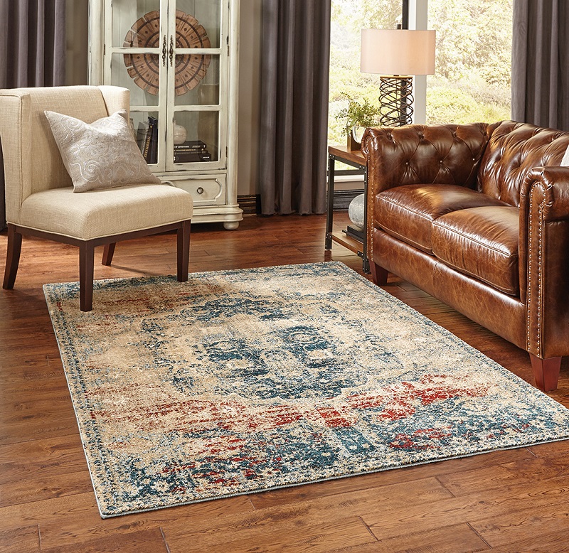 Traditional & Oriental Rugs EMPIRE 4449H Medium Blue - Navy & Multi Machine Made Rug